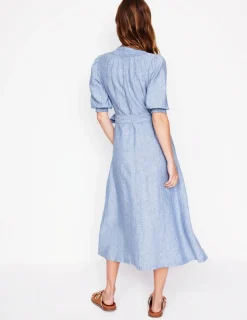 Dresses & Jumpsuits | Midi-Boden Ada Linen Midi Dress-Grey Blue Chambray GreyBlueChambray