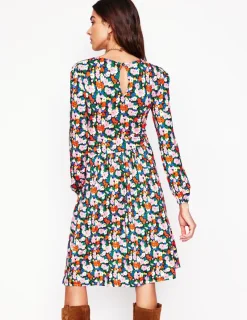 Dresses & Jumpsuits | Short-Boden Alexandra Blouson Jersey Dress-Multi, Painterly Meadow Multi,PainterlyMeadow