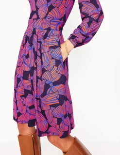 Dresses & Jumpsuits | Short-Boden Alexandra Blouson Jersey Dress-French Navy, Bow Scatter FrenchNavy,BowScatter