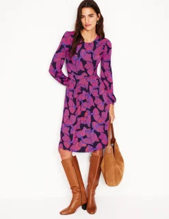 Dresses & Jumpsuits | Short-Boden Alexandra Blouson Jersey Dress-French Navy, Bow Scatter FrenchNavy,BowScatter