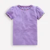 Tops & T-Shirts-Boden Ali Puff Sleeve Pom T-shirt-Lavender Purple LavenderPurple