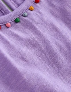 Tops & T-Shirts-Boden Ali Puff Sleeve Pom T-shirt-Lavender Purple LavenderPurple