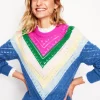 Sweaters & Cardigans-Boden Alice Fluffy Raglan Sweater-Blue and Pink Chevron BlueandPinkChevron