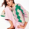 Sweaters & Cardigans-Boden Alice Fluffy Raglan Sweater-Warm Ivory/ Soft Lavender Pink WarmIvory/SoftLavenderPink