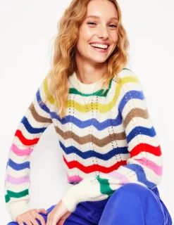 Sweaters & Cardigans-Boden Alice Fluffy Raglan Sweater-Rainbow Wave RainbowWave