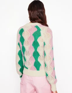 Sweaters & Cardigans-Boden Alice Fluffy Raglan Sweater-Warm Ivory/ Soft Lavender Pink WarmIvory/SoftLavenderPink