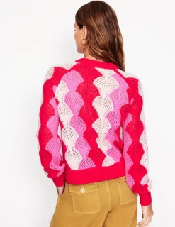 Sweaters & Cardigans-Boden Alice Fluffy Raglan Sweater-Poppy Red/ Chalk/ Tickled Pink PoppyRed/Chalk/TickledPink