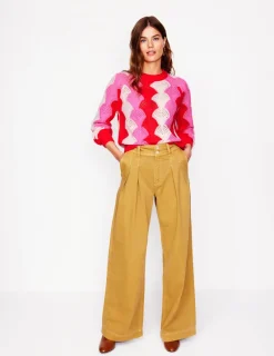 Sweaters & Cardigans-Boden Alice Fluffy Raglan Sweater-Poppy Red/ Chalk/ Tickled Pink PoppyRed/Chalk/TickledPink