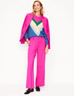 Sweaters & Cardigans-Boden Alice Fluffy Raglan Sweater-Blue and Pink Chevron BlueandPinkChevron