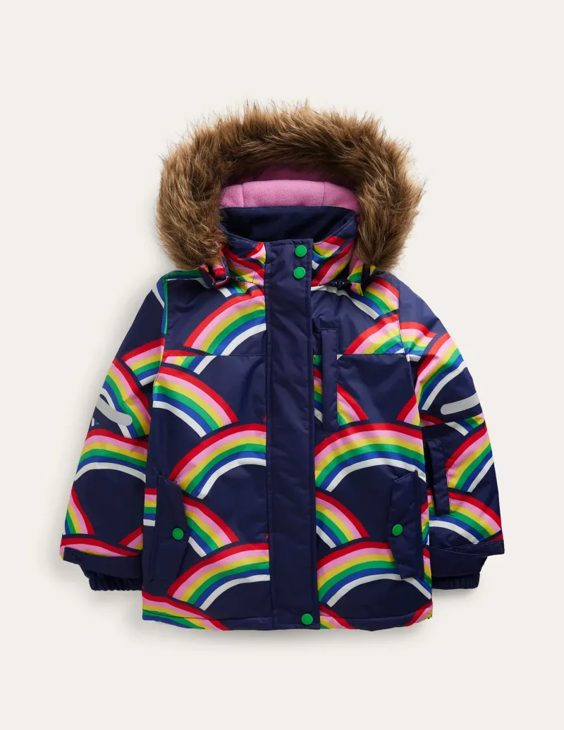 Coats & Jackets-Boden All-Weather Waterproof Coat-College Navy Rainbows CollegeNavyRainbows