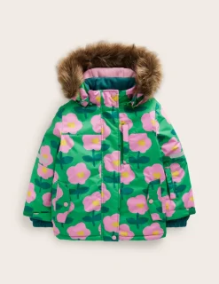 Coats & Jackets-Boden All-Weather Waterproof Coat-Rich Emerald Cut Out Flower RichEmeraldCutOutFlower