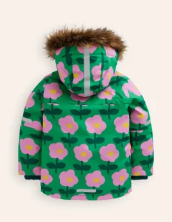 Coats & Jackets-Boden All-Weather Waterproof Coat-Rich Emerald Cut Out Flower RichEmeraldCutOutFlower