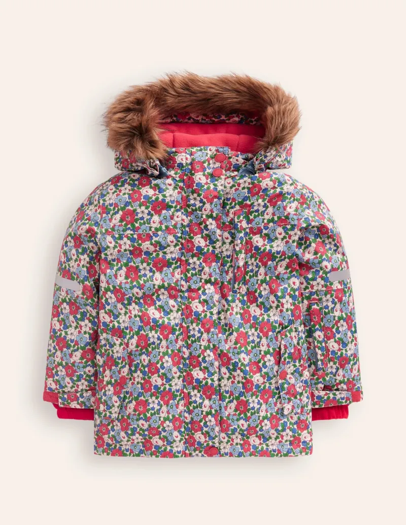 Coats & Jackets-Boden All-Weather Waterproof Coat-Glacier Blue Winter Floral GlacierBlueWinterFloral