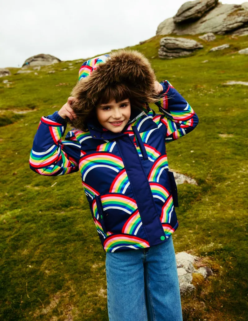 Coats & Jackets-Boden All-Weather Waterproof Coat-College Navy Rainbows CollegeNavyRainbows