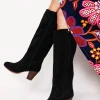 Boots | Heels-Boden Almond Toe Heeled Knee Boots- Black