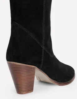 Boots | Heels-Boden Almond Toe Heeled Knee Boots- Black