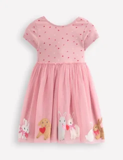 Dresses-Boden Ami Applique Tulle Dress-Chalk Pink Bunnies ChalkPinkBunnies