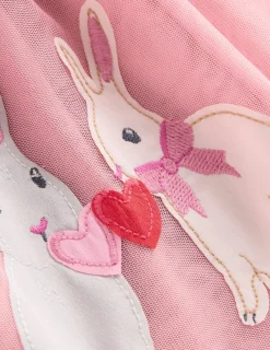 Dresses-Boden Ami Applique Tulle Dress-Chalk Pink Bunnies ChalkPinkBunnies