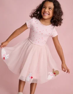 Dresses-Boden Ami Applique Tulle Dress-Chalk Pink Bunnies ChalkPinkBunnies