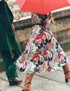 Petite Dresses | Midi-Boden Amy Cotton Midi Shirt Dress-Ivory, Botanical Paisley Ivory,BotanicalPaisley