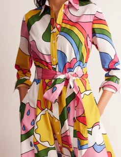 Petite Dresses | Midi-Boden Amy Cotton Midi Shirt Dress-Multi, Sunshine Multi,Sunshine