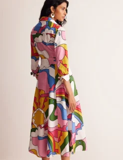 Petite Dresses | Midi-Boden Amy Cotton Midi Shirt Dress-Multi, Sunshine Multi,Sunshine