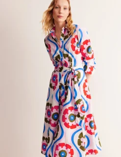 Petite Dresses | Midi-Boden Amy Cotton Midi Shirt Dress-Multi, Geo Floret Multi,GeoFloret