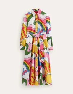 Petite Dresses | Midi-Boden Amy Cotton Midi Shirt Dress-Multi, Sunshine Multi,Sunshine