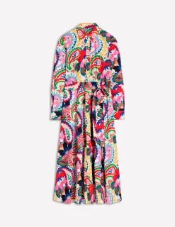 Petite Dresses | Midi-Boden Amy Cotton Midi Shirt Dress-Ivory, Botanical Paisley Ivory,BotanicalPaisley