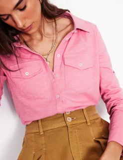 Shirts | T-Shirts & Tanks-Boden Amy Jersey Shirt-Formica Pink FormicaPink
