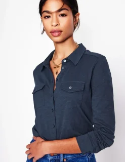 Shirts | T-Shirts & Tanks-Boden Amy Jersey Shirt- Navy
