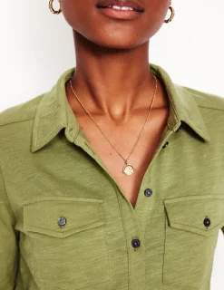 Shirts | T-Shirts & Tanks-Boden Amy Jersey Shirt-Soft Olive SoftOlive