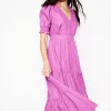 Dresses & Jumpsuits | Midi-Boden Anna Linen Tiered Midi Dress-Foxglove Purple FoxglovePurple
