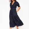 Dresses & Jumpsuits | Midi-Boden Anna Linen Tiered Midi Dress- Navy