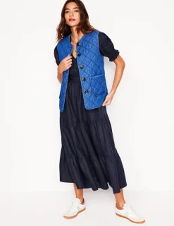 Dresses & Jumpsuits | Midi-Boden Anna Linen Tiered Midi Dress- Navy