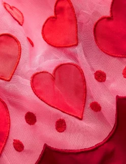 Dresses-Boden Appliqué Hem Tulle Dress-Bubblegum Pink Hearts BubblegumPinkHearts