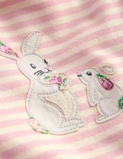 Playsuits & Rompers-Boden Appliqué Jersey Play Set-Almond Pink/ Soft Ivory AlmondPink/SoftIvory