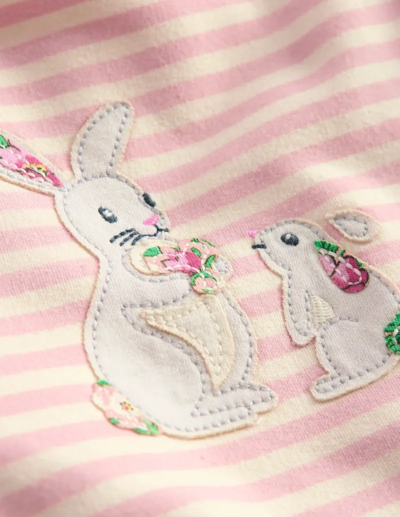 Playsuits & Rompers-Boden Appliqué Jersey Play Set-Almond Pink/ Soft Ivory AlmondPink/SoftIvory