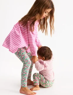 Playsuits & Rompers-Boden Appliqué Jersey Play Set-Almond Pink/ Soft Ivory AlmondPink/SoftIvory