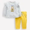 Playsuits & Rompers-Boden Appliqué Jersey Play Set-Vintage Blue and Ivory Stripe VintageBlueandIvoryStripe