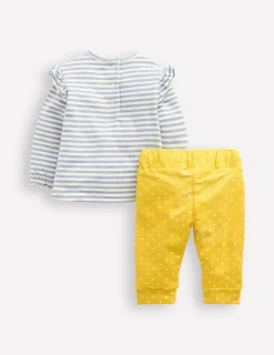 Playsuits & Rompers-Boden Appliqué Jersey Play Set-Vintage Blue and Ivory Stripe VintageBlueandIvoryStripe