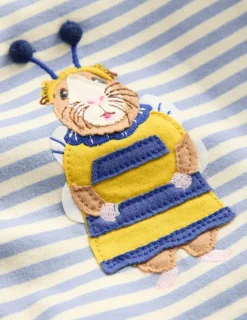 Playsuits & Rompers-Boden Appliqué Jersey Play Set-Vintage Blue and Ivory Stripe VintageBlueandIvoryStripe