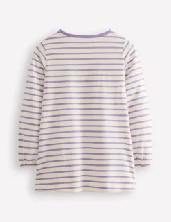 Tunics | Tops & T-Shirts-Boden Appliqué Jersey Tunic-Aster Purple / Ivory Cats