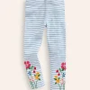 Leggings | Pants & Jeans-Boden Appliqué Leggings-Ivory/ Vintage Blue Flowers Ivory/VintageBlueFlowers