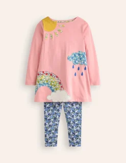 Tops & T-Shirts | Tunics-Boden Appliqué Tunic and Legging Set-Vintage Pink Weather VintagePinkWeather