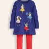 Tops & T-Shirts | Tunics-Boden Appliqué Tunic and Legging Set-Starboard Blue Fairies StarboardBlueFairies
