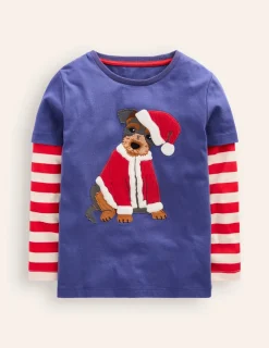 Tops, T-Shirts & Polos-Boden Applique Mock Sleeve T-shirt-Bluejay Janet BluejayJanet
