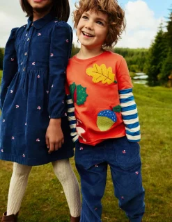 Tops, T-Shirts & Polos-Boden Applique Mock Sleeve T-Shirt-Autumn Maple Orange AutumnMapleOrange