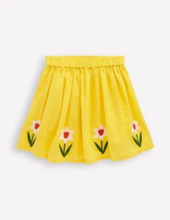 Skirts & Skorts-Boden Applique Skirt-Tropical Yellow Flowers TropicalYellowFlowers