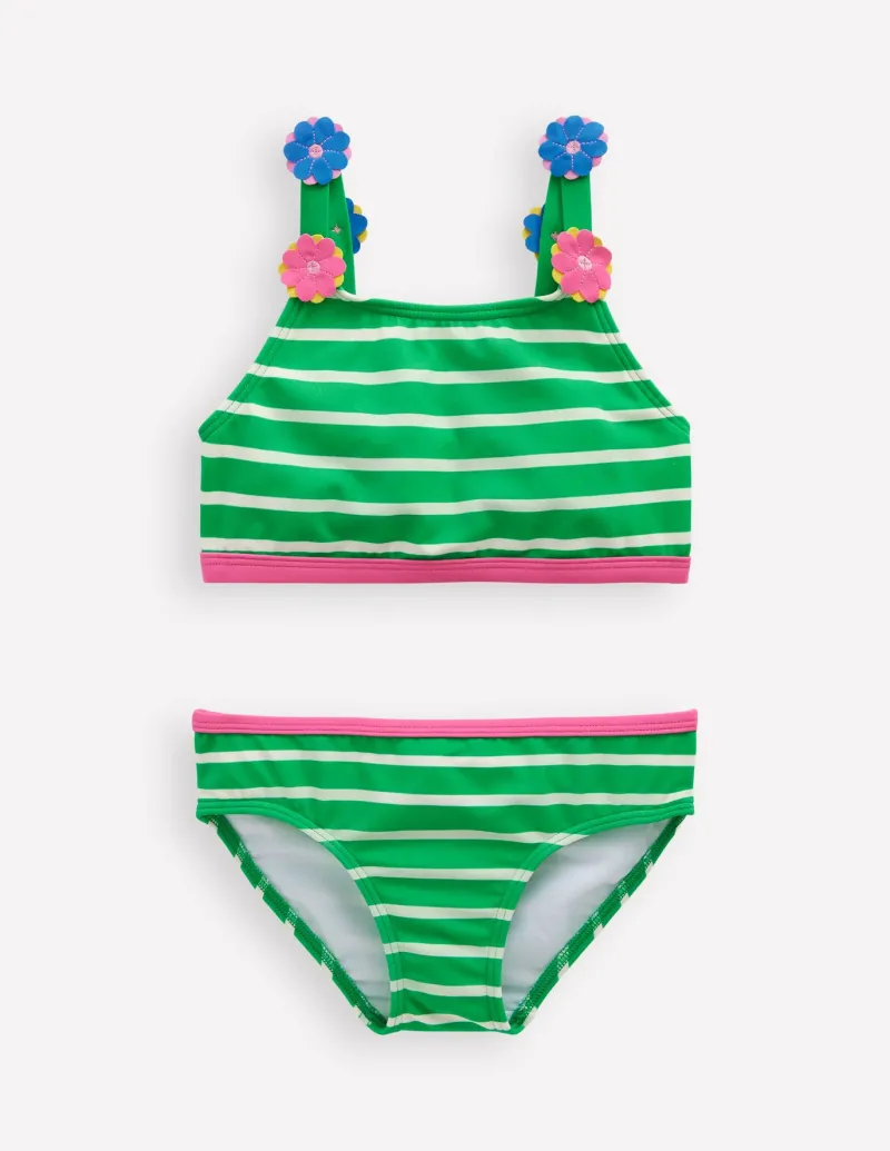 Swimwear & Beachwear-Boden Applique Strap Bikini-Sapling Green Stripe Hearts SaplingGreenStripeHearts